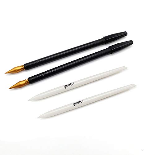 Pobec Scratch Color Pen, Scratch Art Tools, Scratch Paper Pens Coloring Stylus Scratch Paper Art Tool, 2pcs black+2pcs white