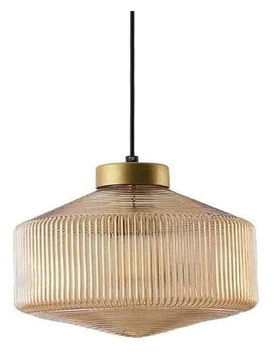 Chandelier Lámparas de Techo MAZHILIANG Lámpara Colgante de Vidrio de Lujo Redonda Americana Pantalla de Vidrio Acanalado Altura única Lámparas Colgantes Ajustables Dormitorio Wroug Hierro Metal