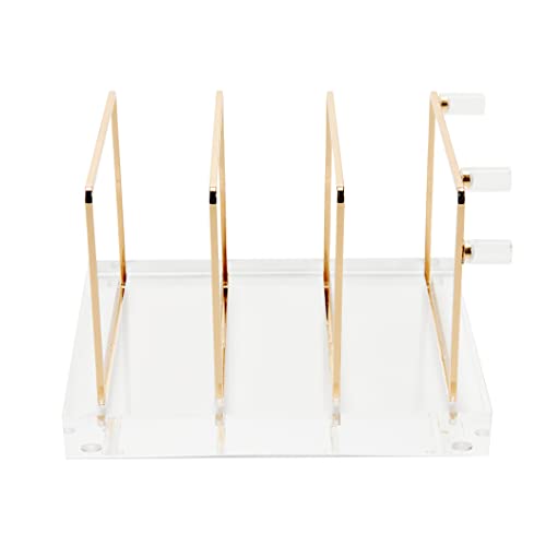 Russell+Hazel Acrylic Collator, Clear And Gold, Office Supplies, With Coordinated Magnets, 6" X 6” X 4.787” #TOP1
