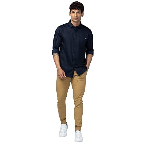 Image of Spykar Men's Regular Fit N /A Full Sleeve Solid Casual Shirts