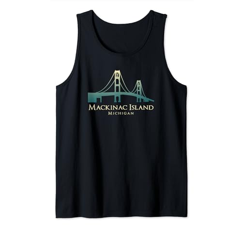 Mackinac Island Michigan Bridge USA Resort Recuerdo de vacaciones Camiseta sin Mangas