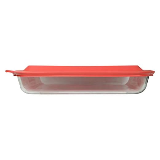 Pyrex 233 Oblong Rectangle Clear Glass Casserole Baking Dish & 233-PC Red Lid
