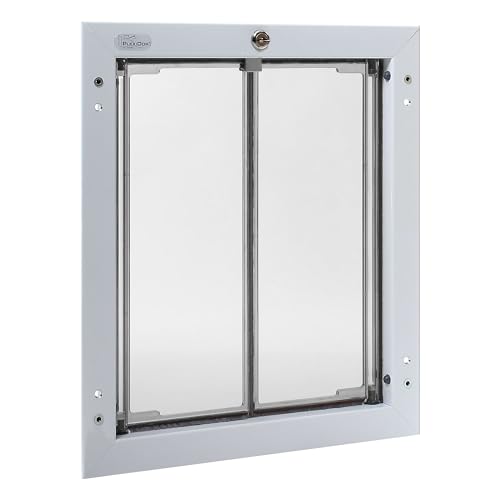 Plexidor Dog Door Clear Glass Insert for French Doors - Energy Efficient Clear Glass Pet Door