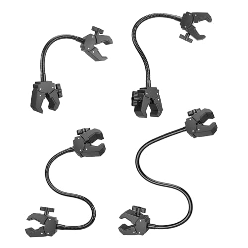 Image of Universally Heavy Duty Flexible Arm Clamp for Photography Video Equipment and Outdoor Mounting Applications Strong Hold Metal Double Clamp Flexible Arm Photography Light Stand