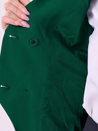 Chaleco blazer sin mangas con doble botonadura clásica Allegra K 5
