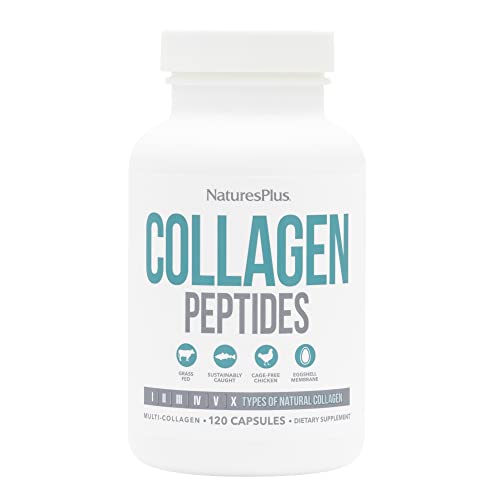NaturesPlus Collagen Peptides - 90 Capsules - Hair, Skin, Nail & Joint Health, Immune System Support - Non-GMO, Gluten Free - 30 Servings