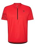 Ziener Herren Nale Fahrradtrikot Radtrikot Mountainbike Rennrad atmungsaktiv schnelltrocknend elastisch kurzarm , Rot, 50 EU