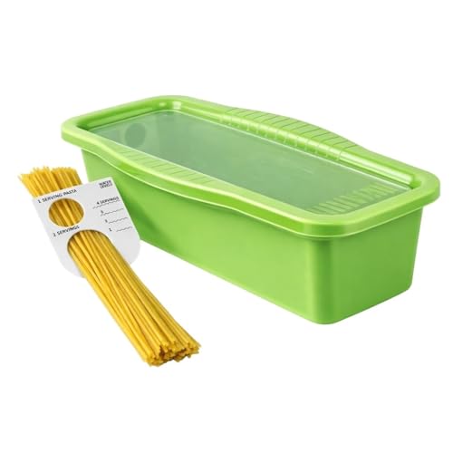 Microwave Pasta Cooker with Built-In Portion Tool, BPA-Free Microwave Pasta Maker for Spaghetti, Ramen & Vegetables, Dishwasher Safe