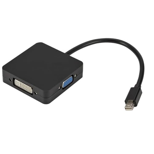 Adaptador Mini DisplayPort a HDMI VGA DVI 4K, adaptador Mini DP 3 en 1 a HDMI/DVI/VGA (macho a hembra) compatible con MacBook Air, Mac Mini, Microsoft Surface Pro 3/4
