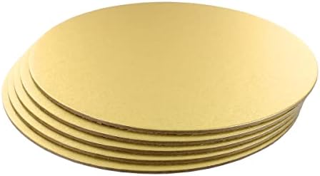 Culpitt 12" Double Thickness Cake Card, Pale Gold Boards, Cut Edge, 3mm Thick, 5 Pack - 12 Inch, 90277