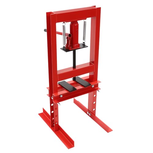 YNAADYH Prensa hidráulica - Prensa hidráulica de carga de 6 tonos - Prensa hidráulica manual con placas - Prensa de carga ajustable de garaje - Prensa hidráulica de banco de 130 mm Stroke (H-Frame)