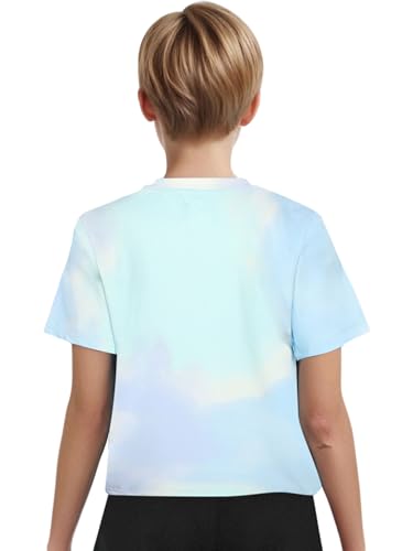 Kids Boys Girls Short Sleeve Tshirts Tie Dye Quick Dry Running Sport Tops Athletic Gym Shirts2