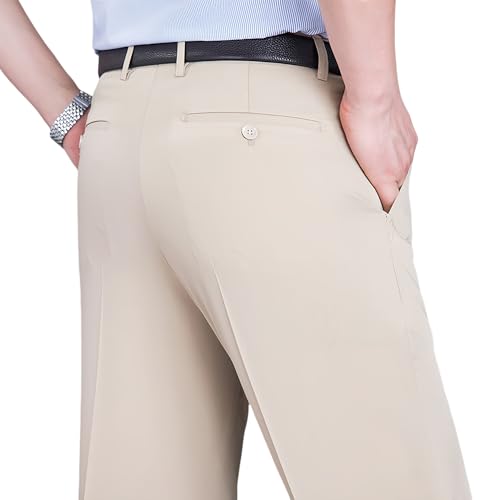 SevenBoy Mens High Waist Classic Fit Dress Pants - Business Casual to Formal Slacks
