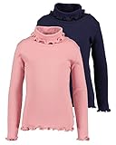 Blue Seven Mädchen Rollkragen-Shirts Kids Girls Basics - 2er Pack M02 - Mauve + Nachtblau 128