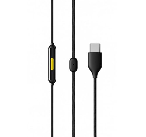 Image of Original for Realme Buds 3 Wired Type-C Earphones with Mic - Gaming Ready Audio Pods with Noise Isolation, Smooth Controls & Secure Fit (Black)