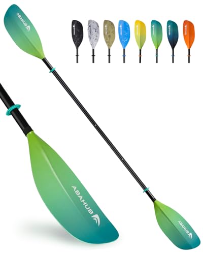 Abahub Pagaie Kayak Réglable 210cm à 230cm Rame Double Paddle Aluminium pour Kayak Aviron Bateau Canoë, Kayak Alliage D’Aluminium Tige Lames en Plastique en 12 Couleurs