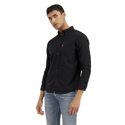 Image of Levi's Men's Solid Slim Fit Shirt Black