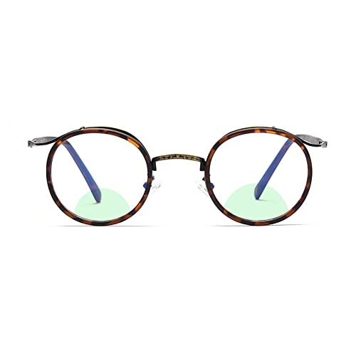 Melrose Blue Light Blocking Eyewear Anti Glare round Frame Bifocal Reading Glasses for Men Women Clear Readers UV400 (amber, 225, multiplier_x)