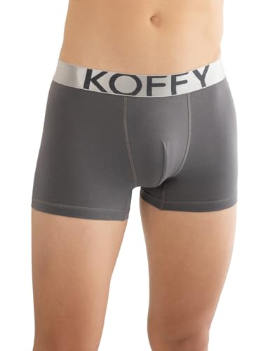Image of KOFFY Men's Malleable Cotton Lycra Long Trunk with Minus Cutting Pouch and Moisture Wicking Properties