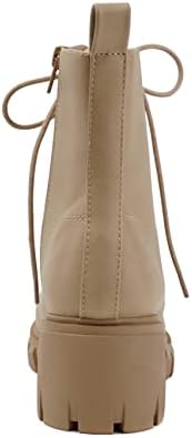 Soda TUNDRA ~ Women Lug Sole Lace up Fashion Combat Ankle Boot w/Side Zipper (7, L-BLOND PU, numeric_7) | Image 1