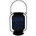 Sunnydaze Cool Blue 8.5-Inch Mosaic Glass Solar LED Lantern - Blue, Green, and Purple Design - Tabletop/Pathway Light