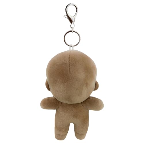 niannyyhouse 10cm 15cm 20cm Plush Doll Keychain for Backpack Humanoid Stuffed Toys Dress Up No Attributes (Brown 10cm/4in)