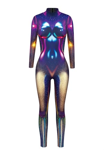 Remimi Girls Halloween Skeleton Galaxy Onesie Boys Sparkly Starry Universe Print Zip Up Jumpsuits 11-12 Years