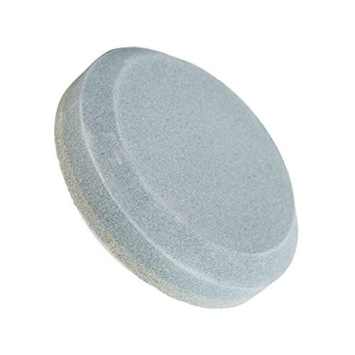 Knife Sharpener, Multifunctional Sandstone Double Sided Knife Sharpener Round Shape Knife Sharpening Stone for Lawn Mower Blades Machetes 3.1x3.1x1.0in