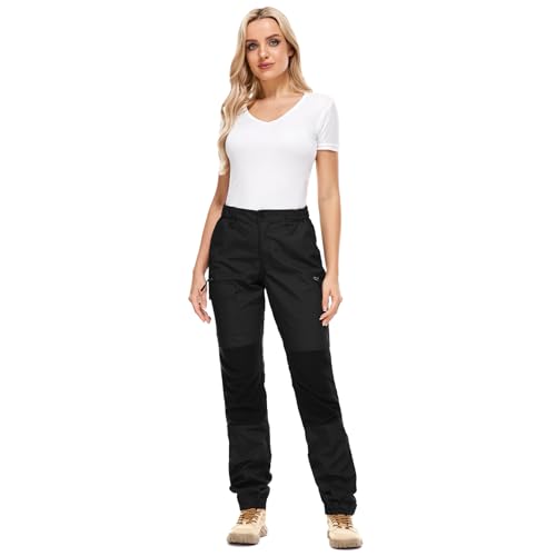 Yenwits Wanderhose Damen Outdoor Hosen Langlebig Robust Atmungsaktiv Trekkinghose Arbeitshose für Outdoor-Aktivitäten und Außenarbeiten(2093,Schwarz,3XL)