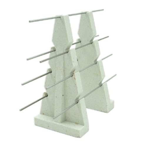 AMACO Large Bead Rack for Potters, Jewelers, and Glass Artists, 7 Nichrome Wires (10") on 2 Stoneware Supports, 8" Tall, Easily Kiln Fire Beads, Pendants, and Buttons, Cone 10 or Below