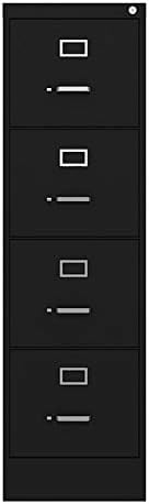 Pemberly Row 22" Deep Commerical Grade 4 Drawer Letter File Cabinet in Black, Fully Assembled
