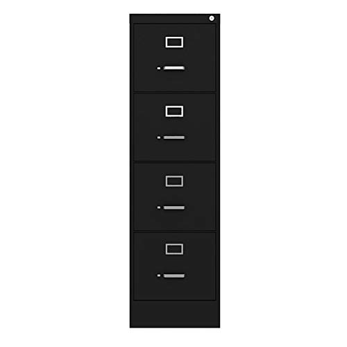 Pemberly Row 22" Deep Commerical Grade 4 Drawer Letter File Cabinet In Black, Fully Assembled #TOP3
