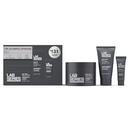 Lab Series Max LS Men's Skincare Set - Essential Skin Care Routine Kit Includes Anti Aging Moisturizer - Foaming Face Wash - Face Serum for Men
