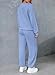 Herseas Fall 2 Piece Letter Patched Teacher Outfits for Women Sweatsuits Pullover with Jogger Comfy Set 2025 Fall Fashion Leisure Suits Sky Blue Medium