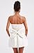 Suphod Strapless Homecoming Dresses for Teens Embroidery Satin Mini Cocktail Dresses with Bow Light Pink US6