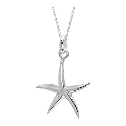 Silverly 18" Sterling Silver Starfish Necklace Cover