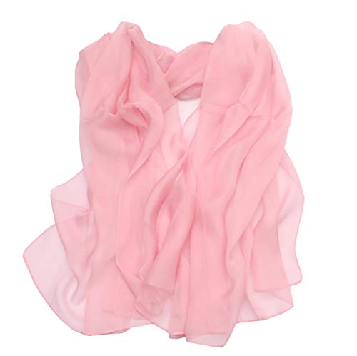 Topmode - Bufanda de seda de morera (180/110 cm) rosa Talla única