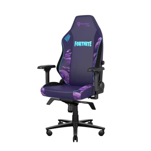 Secretlab Titan Evo Fortnite Gaming Chair – Reclining – Ergonomic & Comfortable Computer Chair with 4D Armrests – Magnetic Head Pillow & Lumbar Support – Small – Purple – Leatherette