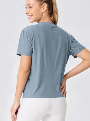 Image of ODODOS Women's Performance Cropped Tee Ultra Soft odSTRATUM Tech Short Sleeve Relaxed Top Crew Neck T-Shirts