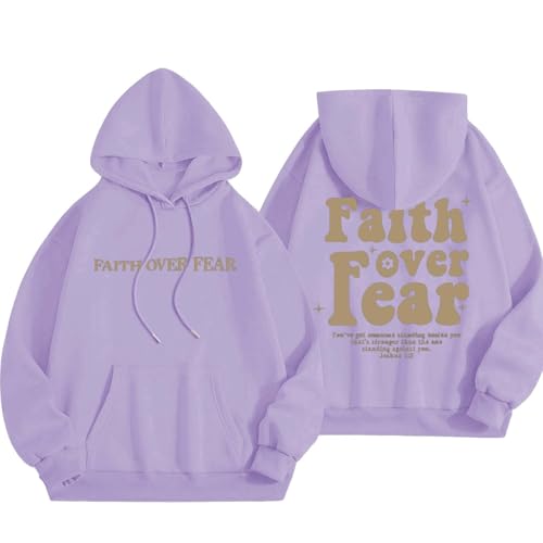 Sudadera con capucha para mujer, de gran tamaño, con estampado de letras, manga larga, con bolsillo, holgada, ligera, suave, a la moda, para mujer, Morado (, 4XL