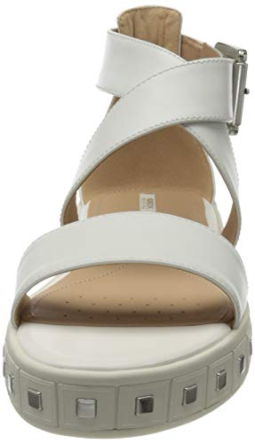 Geox Women's Wedge Heels Open Toe Sandals , White C1 , 8 Us #TOP1