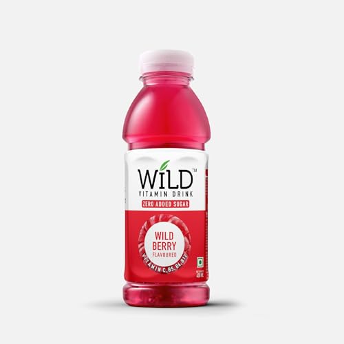Image of Wild Vitamin Drink Wild Berry Flavoured Low Cal 400ml Pack of 12 - Vitamin C B5 B6 B12 Contains Electrolytes Zero added sugar Calories 28