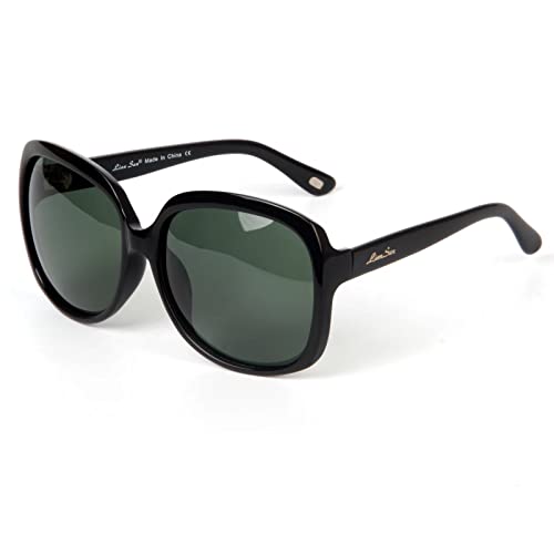 Amorays Gafas de sol Oversize a la moda para mujer, lentes polarizadas, protección UV, Negro Cover