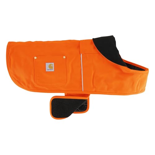 Carhartt Firm Duck Dog Chore Coat, Insulated Weather Resistant Jacket for Cold and Windy Conditions, Hunter Orange, Large