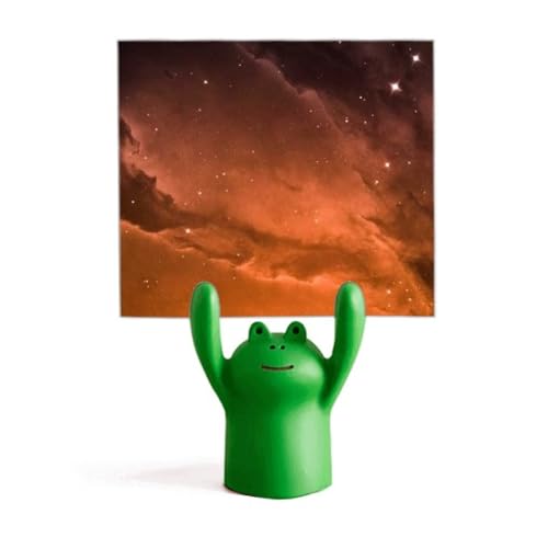 Porte-mémo motif nuages rouge étoilé décoration grenouille art déco dessin animé