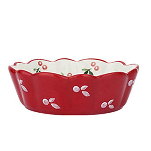 Hemoton tigela de salada de cerâmica para servir tigela de cerejeira padrão de sopa ramen tigela rec