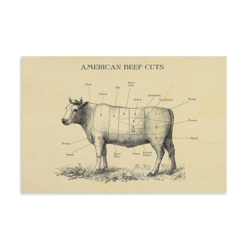 Toile vache américaine 50x75 cm décoration moderne chambre enfant