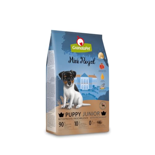 GranataPet Mini Royal Junior, Trockenfutter für Hunde, Hundefutter ohne Getreide & ohne Zuckerzusatz, Alleinfuttermittel für Welpen 1 kg