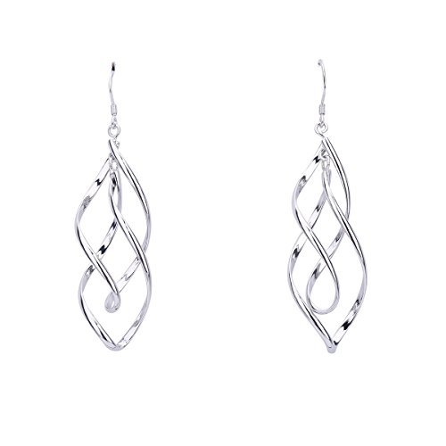 Butterme Damen Schmuck, 925 Sterling Silber Ohrring Doppel Marquise Loops Design Ohrringe, Damen Geschenk Cover