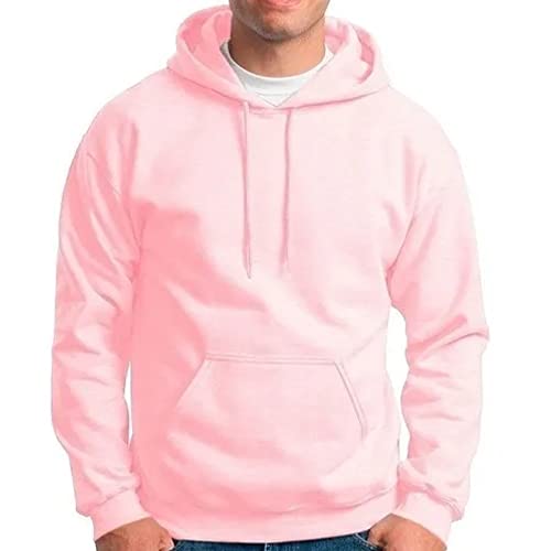 Blusa Frio Moletom Sem Estampa Liso Unissex Top (M, Rosa)